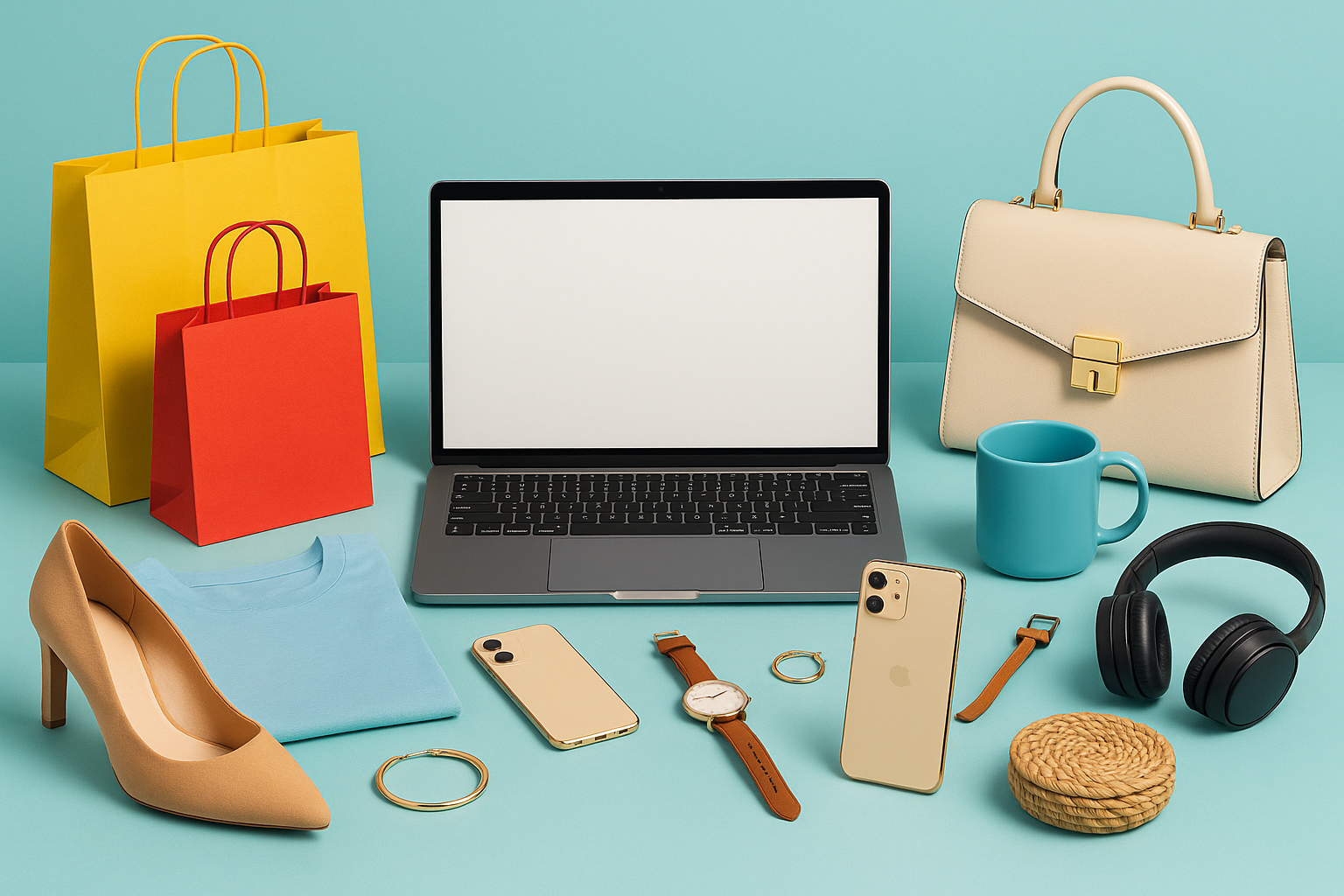 a banner about e commerce website selling different items 